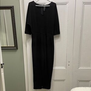 Anthropologie Black V-Neck Jumpsuit Medium 6 8